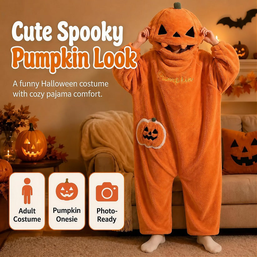 PumpkinCuddle™ Hooded Fleece Onesie