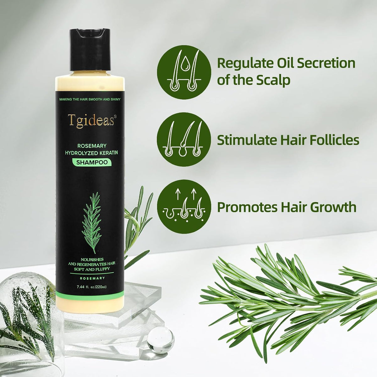Rosemary Hydrolyzed Shampoo | Hair Growth & Anti-Dandruff Scalp Treatment