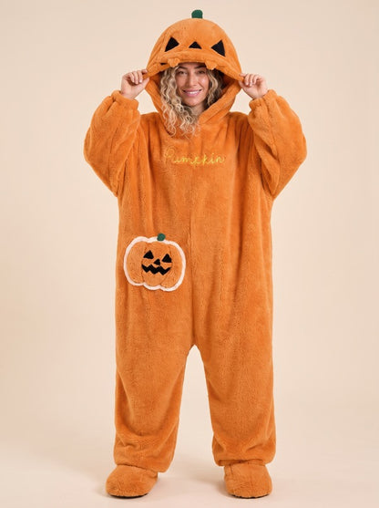 PumpkinCuddle™ Hooded Fleece Onesie