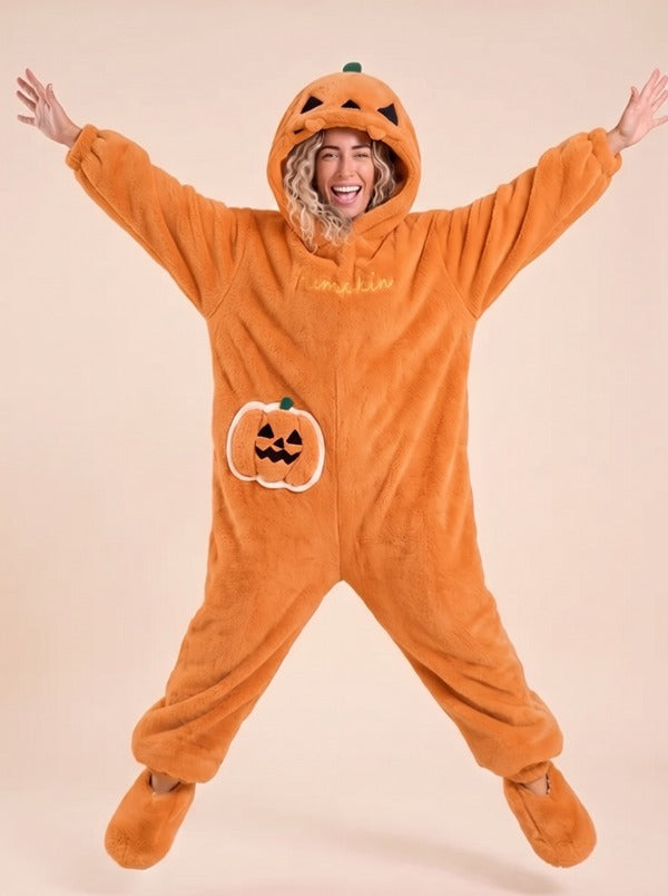PumpkinCuddle™ Hooded Fleece Onesie