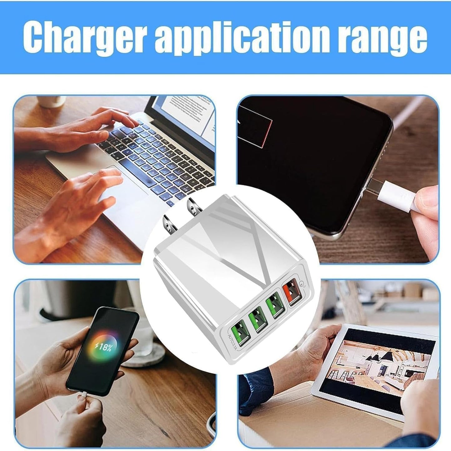 PowerHub™ 4-Port Travel Charger 3.0 + AI Performance Boost
