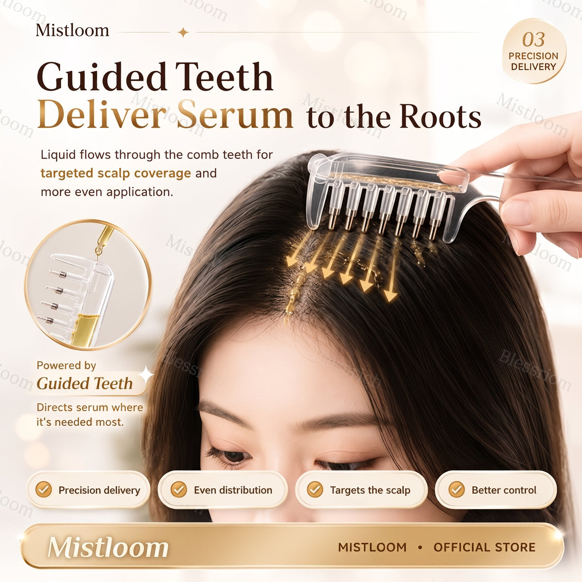 Refillable Scalp Serum Applicator Comb