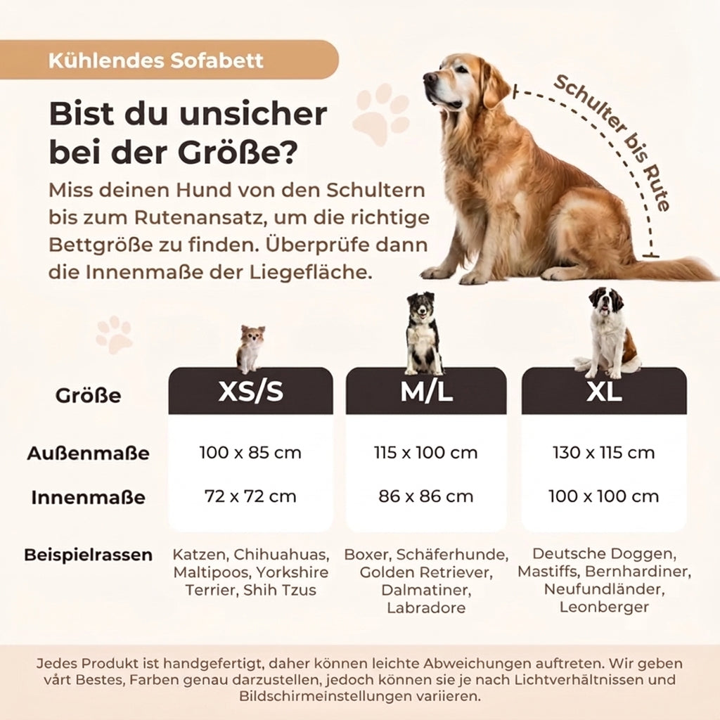 Self-Cooling Dog Bed for Sofa Protection
