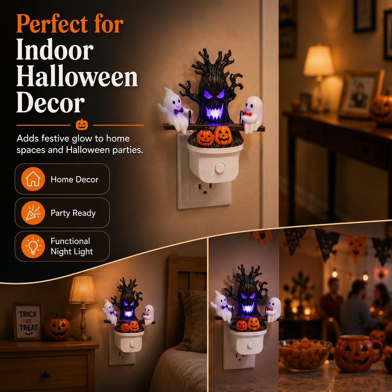 Animated Seesaw Ghost Plug In LED Night Light