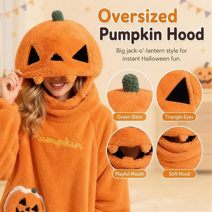 PumpkinCuddle™ Hooded Fleece Onesie