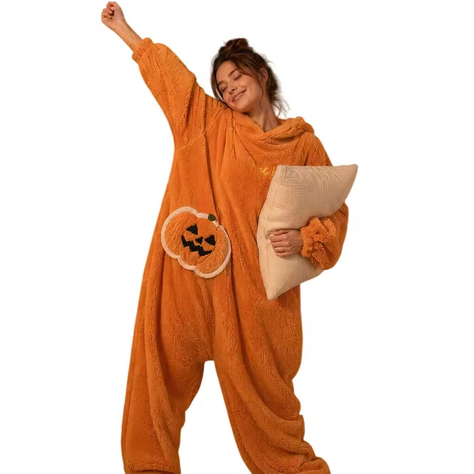 PumpkinCuddle™ Hooded Fleece Onesie