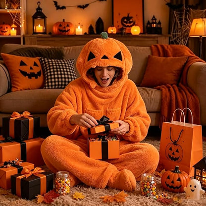 PumpkinCuddle™ Hooded Fleece Onesie