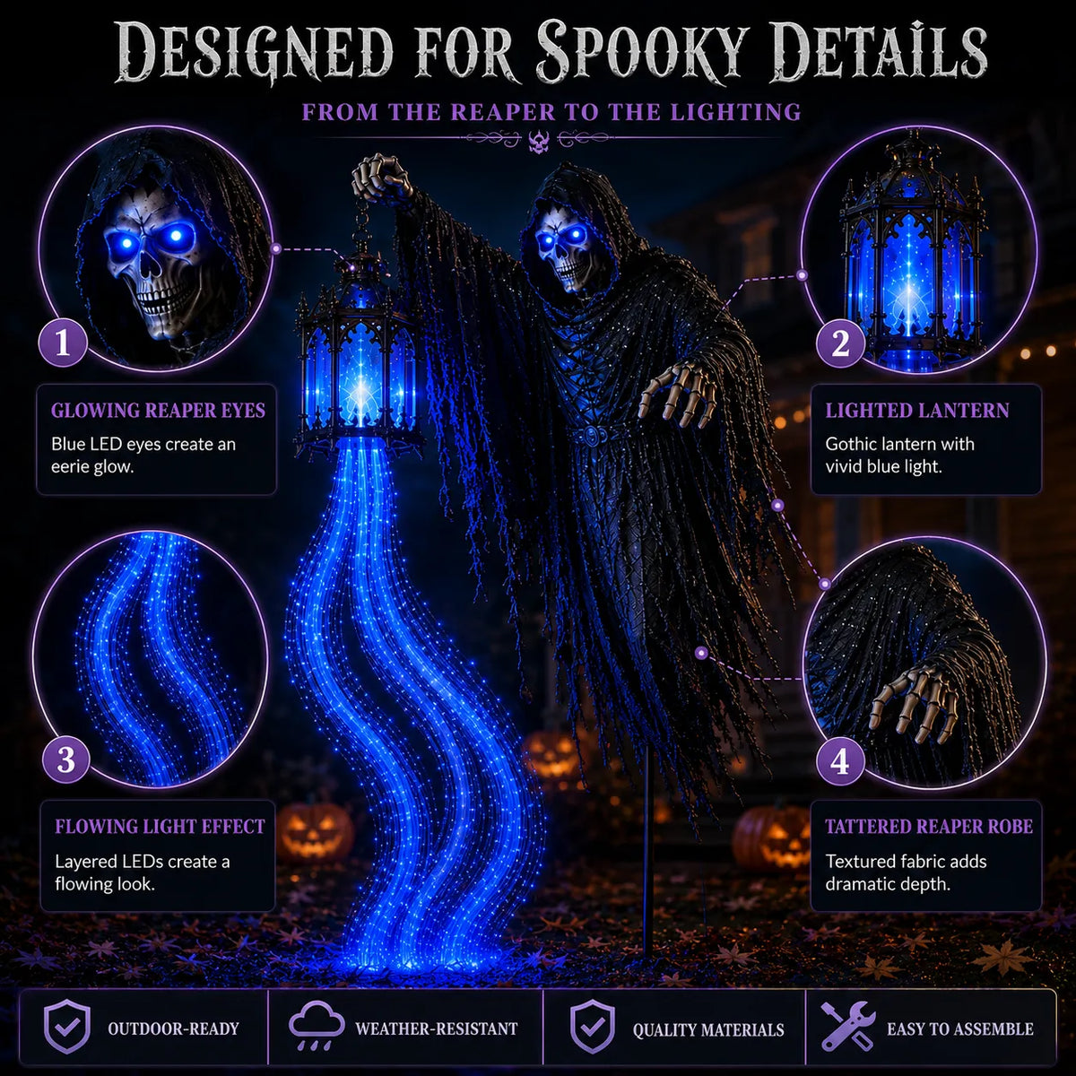 🎁Today 50% OFF🎁💀Halloween Soul Harvester Animated Garden Light