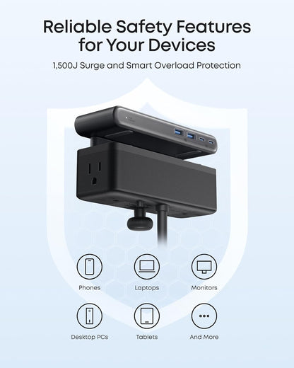 PowerHub™ 10-in-1 Desk Clamp Power Strip with USB-C