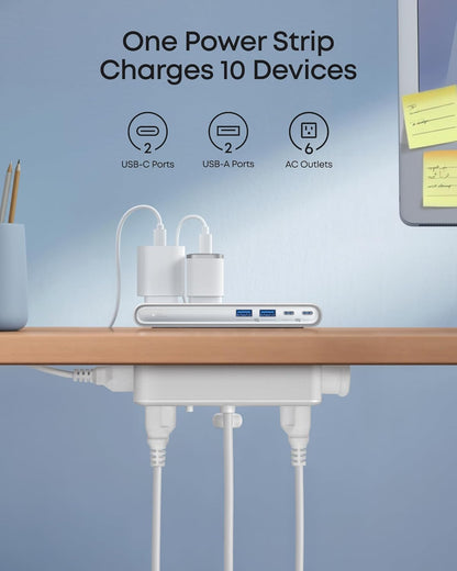 PowerHub™ 10-in-1 Desk Clamp Power Strip with USB-C