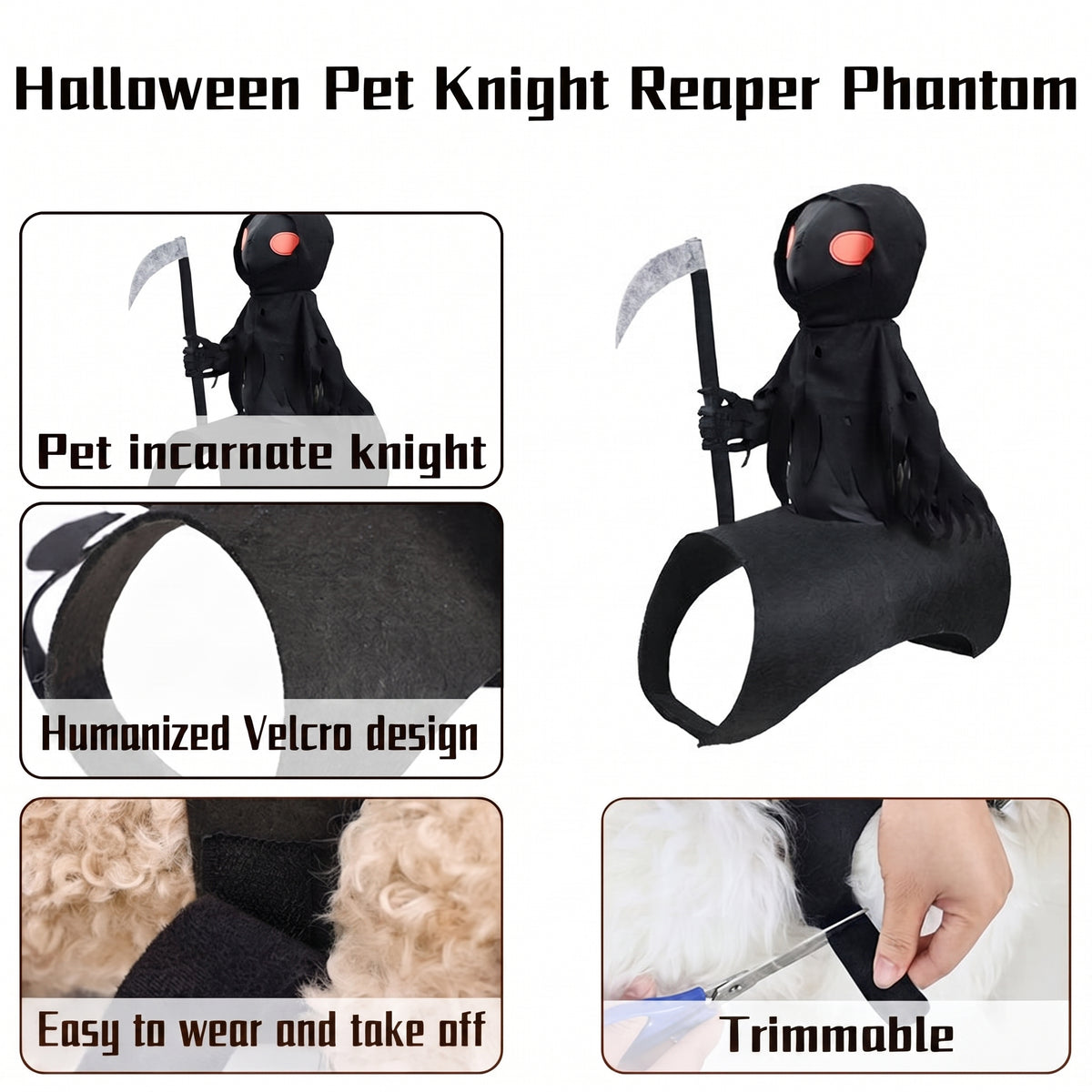 Grim Reaper Rider Halloween Pet Costume
