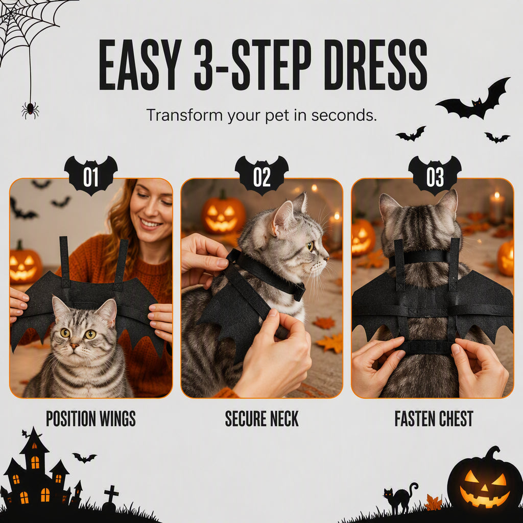 BooWings™ – Bat Costume for Pets